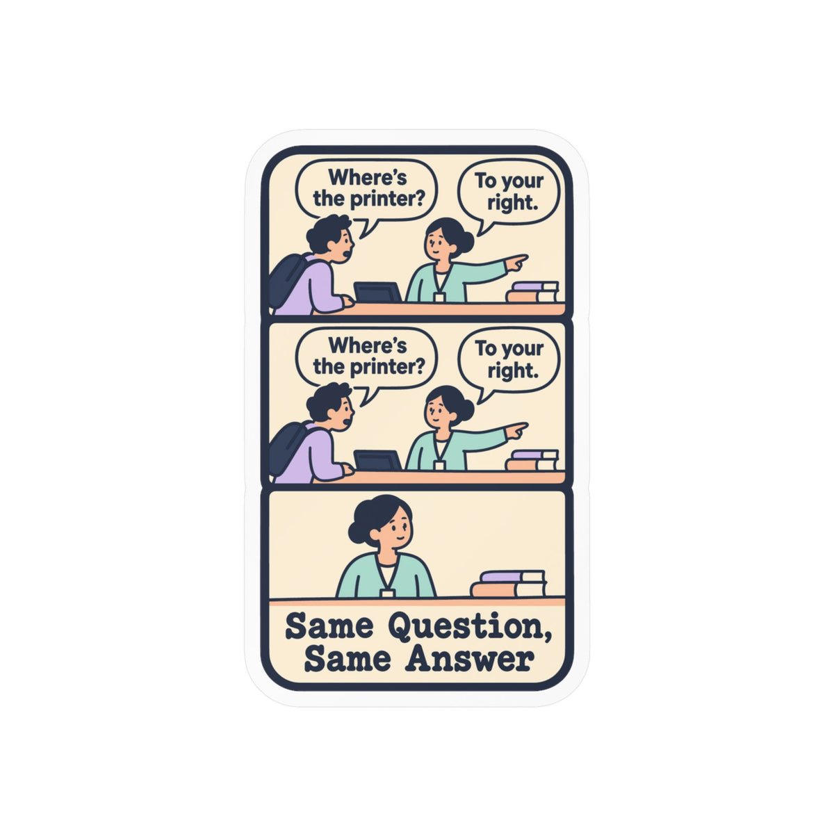 Librarian Sticker – Same Question, Same Answer – Fabulous Magical Unicorn Decals for Laptop and Water Bottle