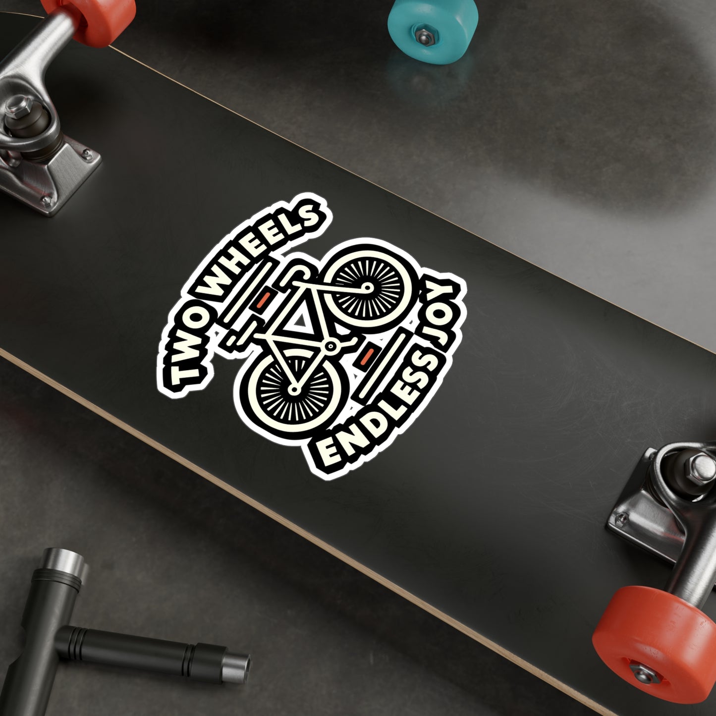 Two wheels, endless joy - Cycling Sticker for Laptop Sticker. Water Bottle Sticker, Vinyl Cyclist Decal - Cycling Gift