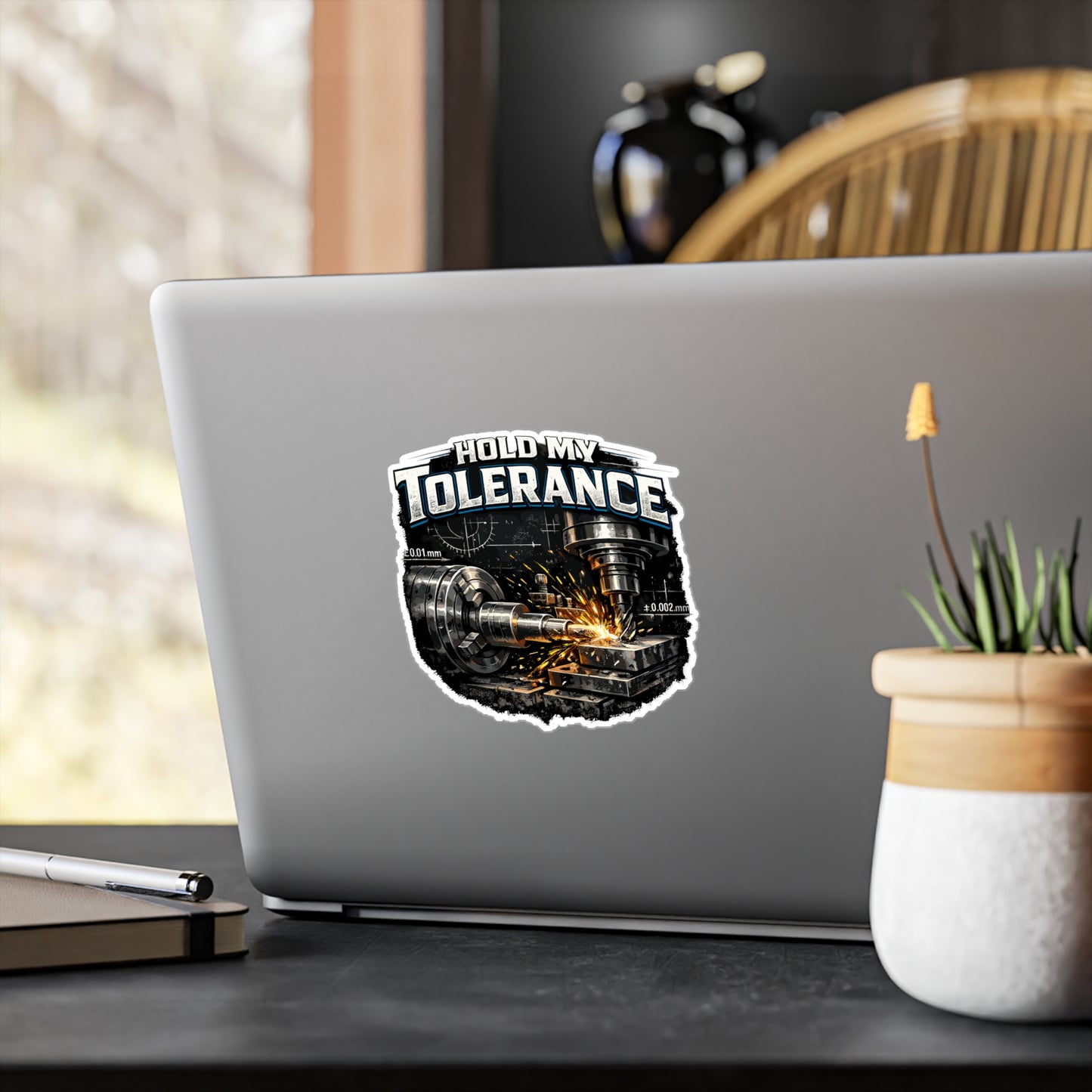 Machinist Sticker Hold My Tolerance CNC Machining Numerically Funny Vinyl Waterproof decals for Laptop Water Bottle