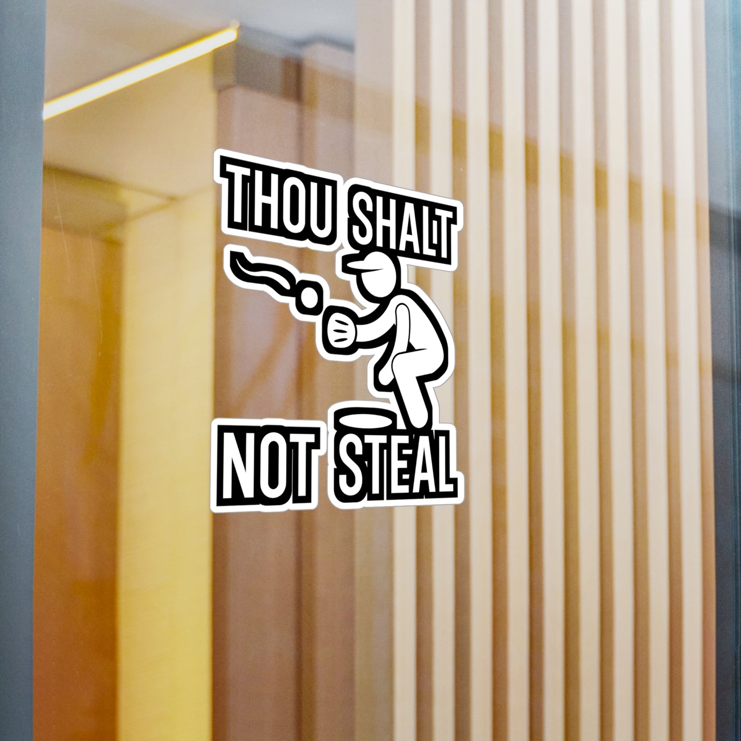 Thou Shalt Not Steal - Softball Sticker for Wall, Laptop, Window, Truck, Car Softball Gift Vinyl Baseball Decal Sticker