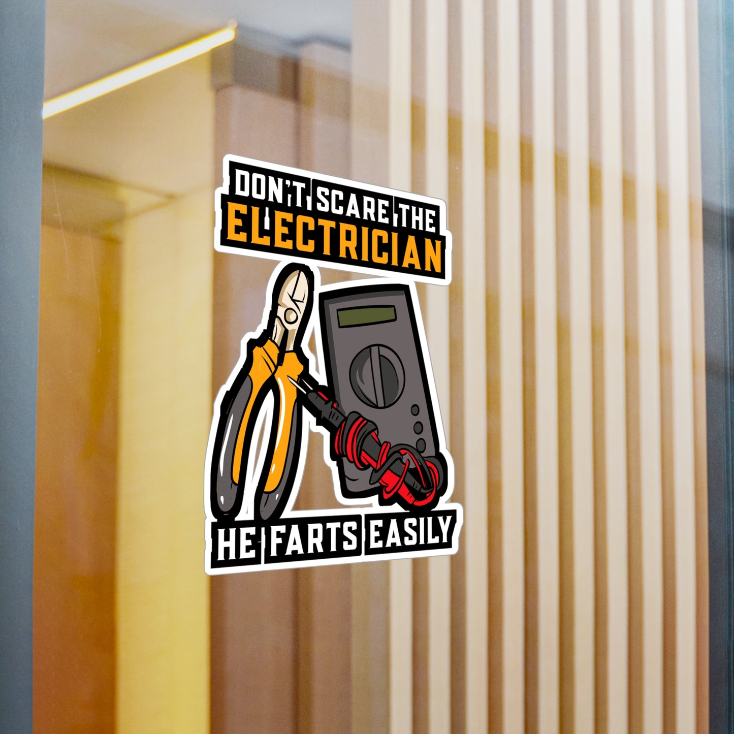 Don't Scare The Electrician - Electrician Sticker for Laptop Sticker. Water Bottle Sticker, Vinyl Stripper Decal - Electrician Gift