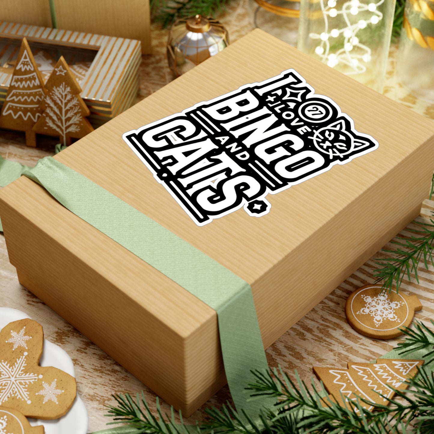 I Love Bingo And Cats - Bingo Sticker for Car Window Laptop Sticker. Water Bottle Sticker, Vinyl Caller Decal, Balls Sticker - Bingo Gift