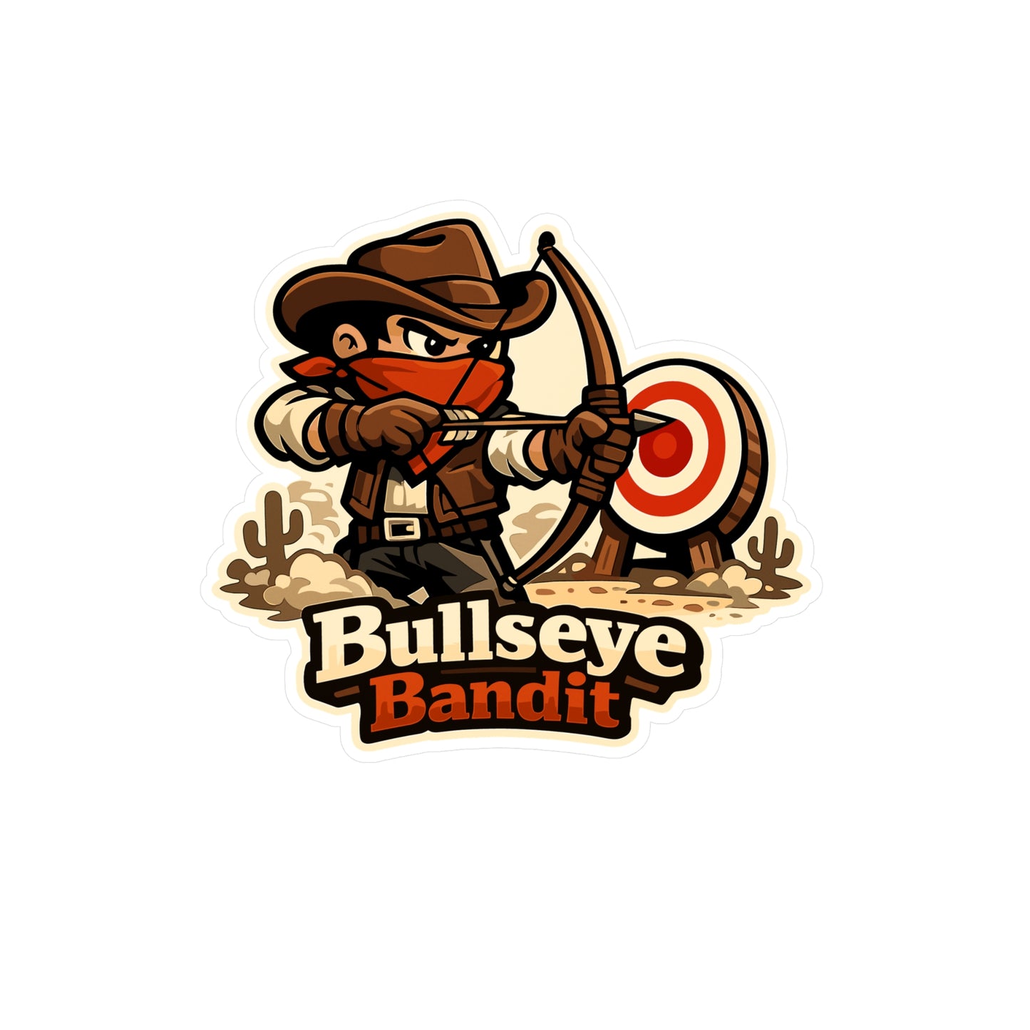 Archery Sticker Bullseye Bandit Vinyl Waterproof Decals for Laptop Water Bottle, Archer Hunting Shoot Design