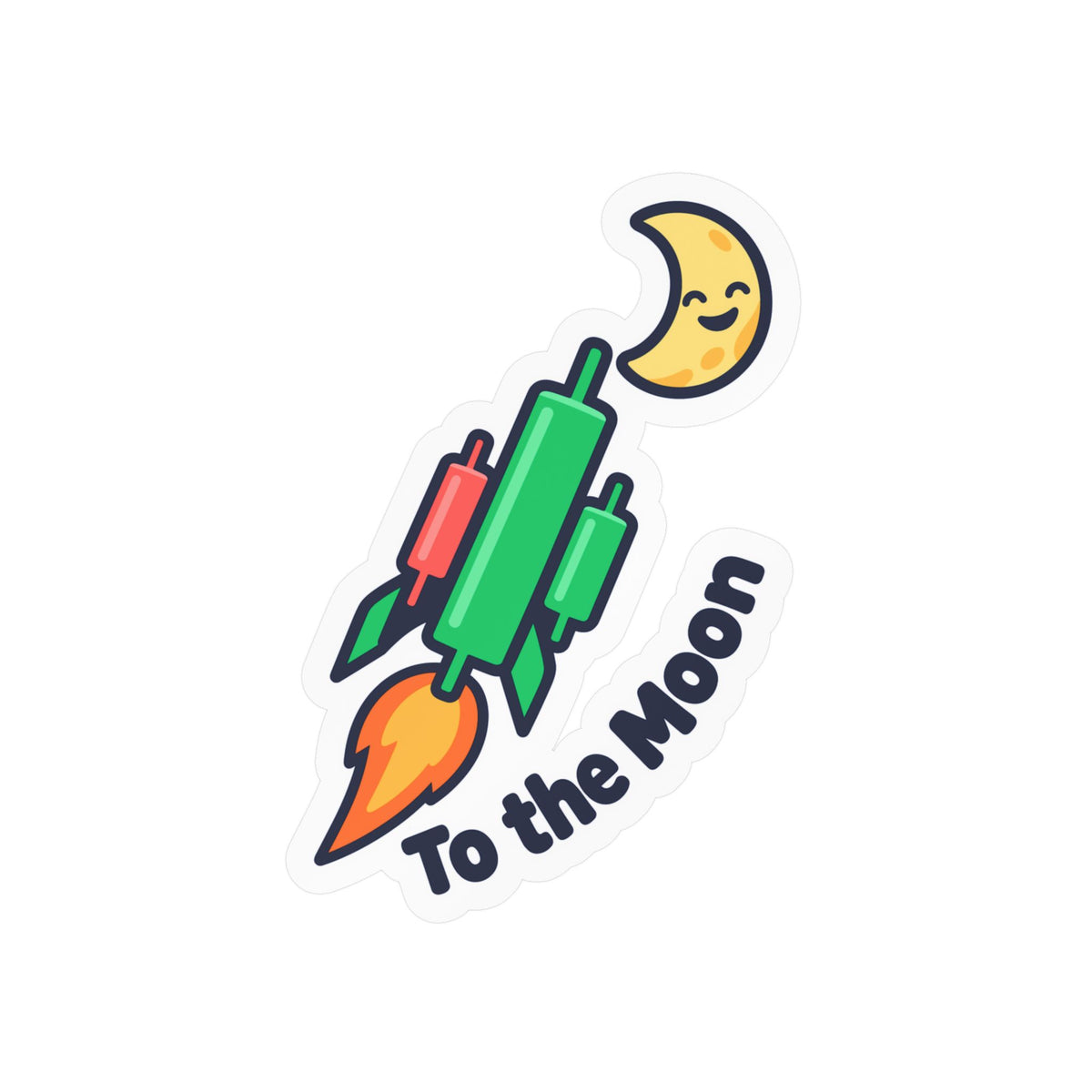 Day Trading Sticker – To the Moon Decals for Stock Market and Forex Traders, Laptop & Water Bottle