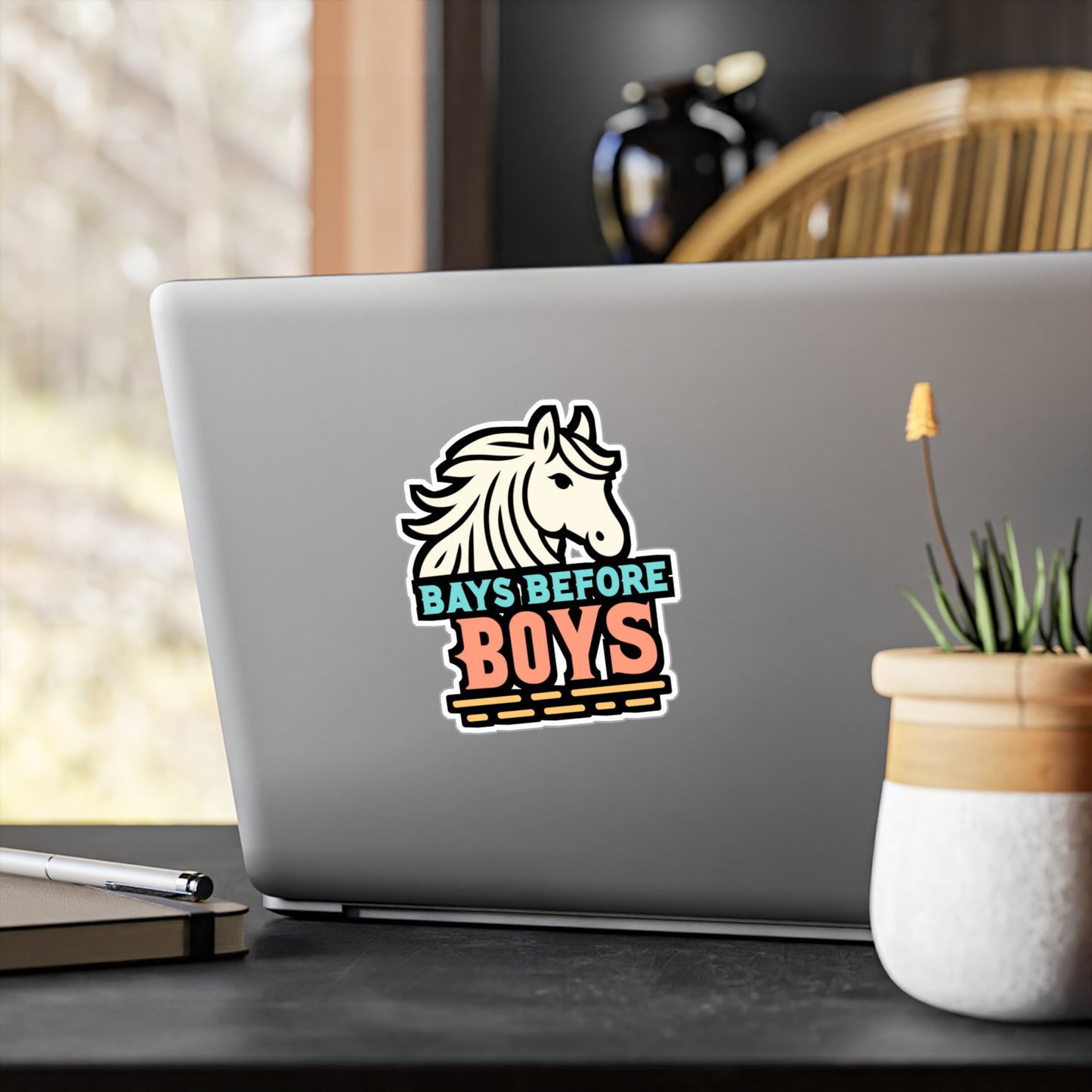 Bays Before Boys - Horse Sticker for Car Window Laptop Sticker. Water Bottle Sticker, Vinyl Pasture Decal, Neigh Sticker - Horse Gift