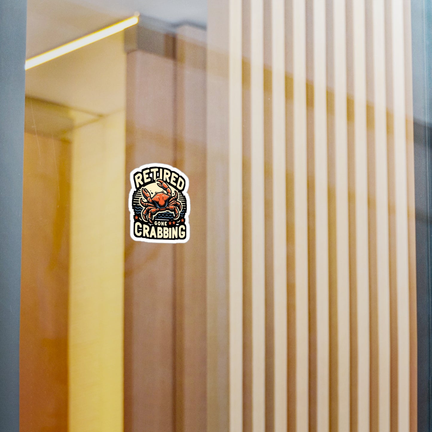 Retired Gone Crabbing - Crab Sticker for Laptop Sticker. Water Bottle Sticker, Vinyl Crabbing Decal - Crab Gift