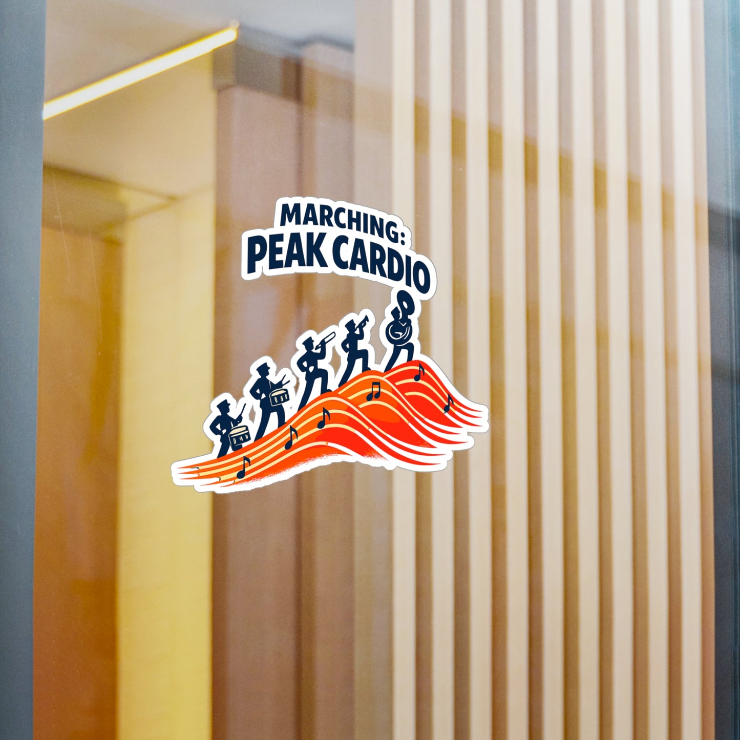 Marching Band Sticker Marching: Peak Cardio, Waterproof Vinyl sticker decals for Laptop Water Bottle, Drummer Band Director Mellophone Gift