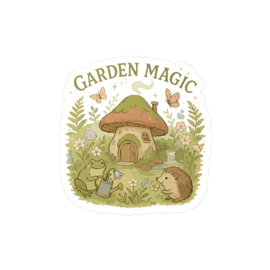 Whimsical Sticker "Garden Magic" Decals– Dreamy Fairytale Mushroom Waterproof Vinyl for Laptop, Water Bottle