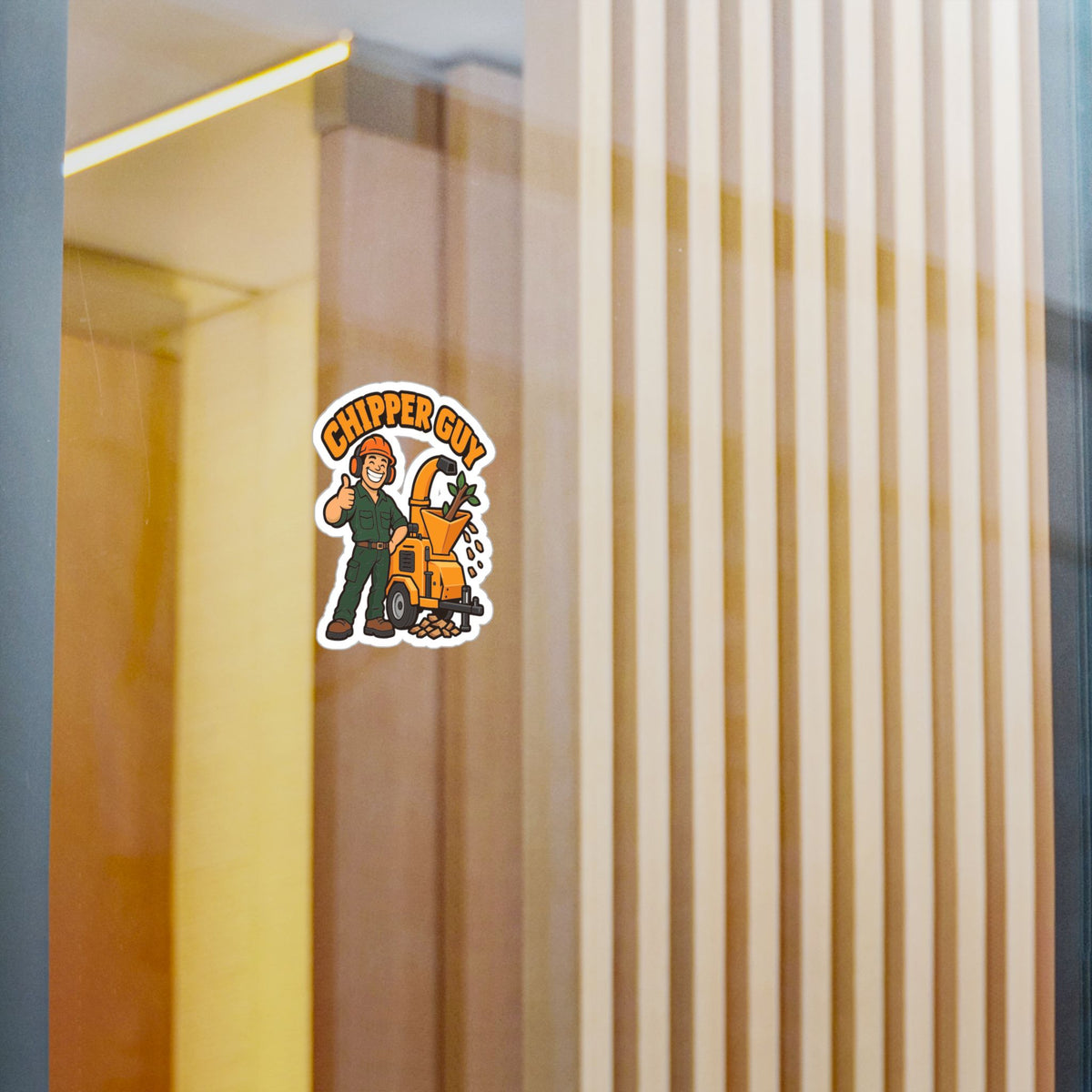 Tree Sticker Chipper Guy - Funny Tree Worker and Branch Manager Design, Decals for Laptop and Water Bottle