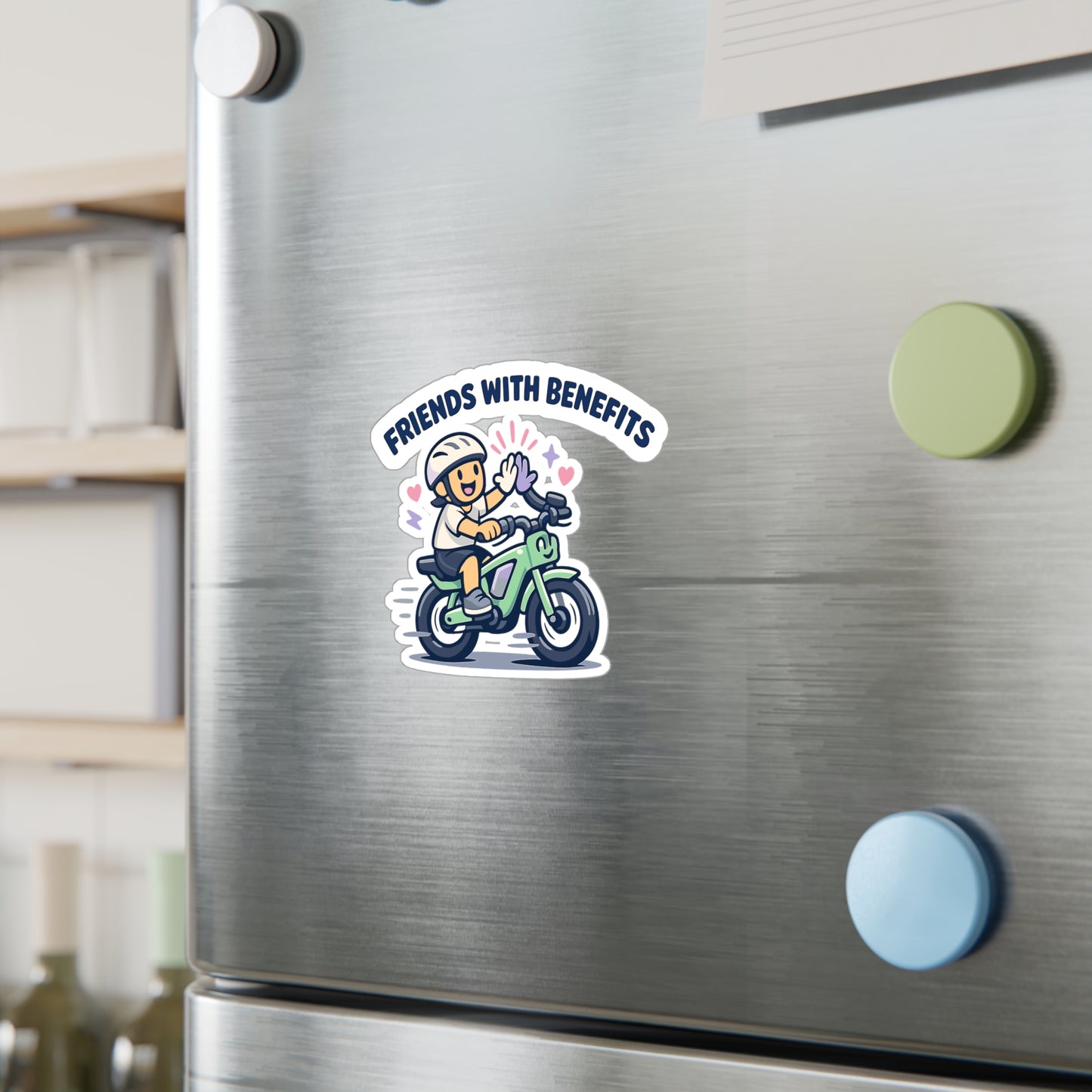 E-Bike Sticker "Friends With Benefits" Funny Electric Bike Decals, Waterproof Vinyl for Laptop or Water Bottle, eCycling Gift
