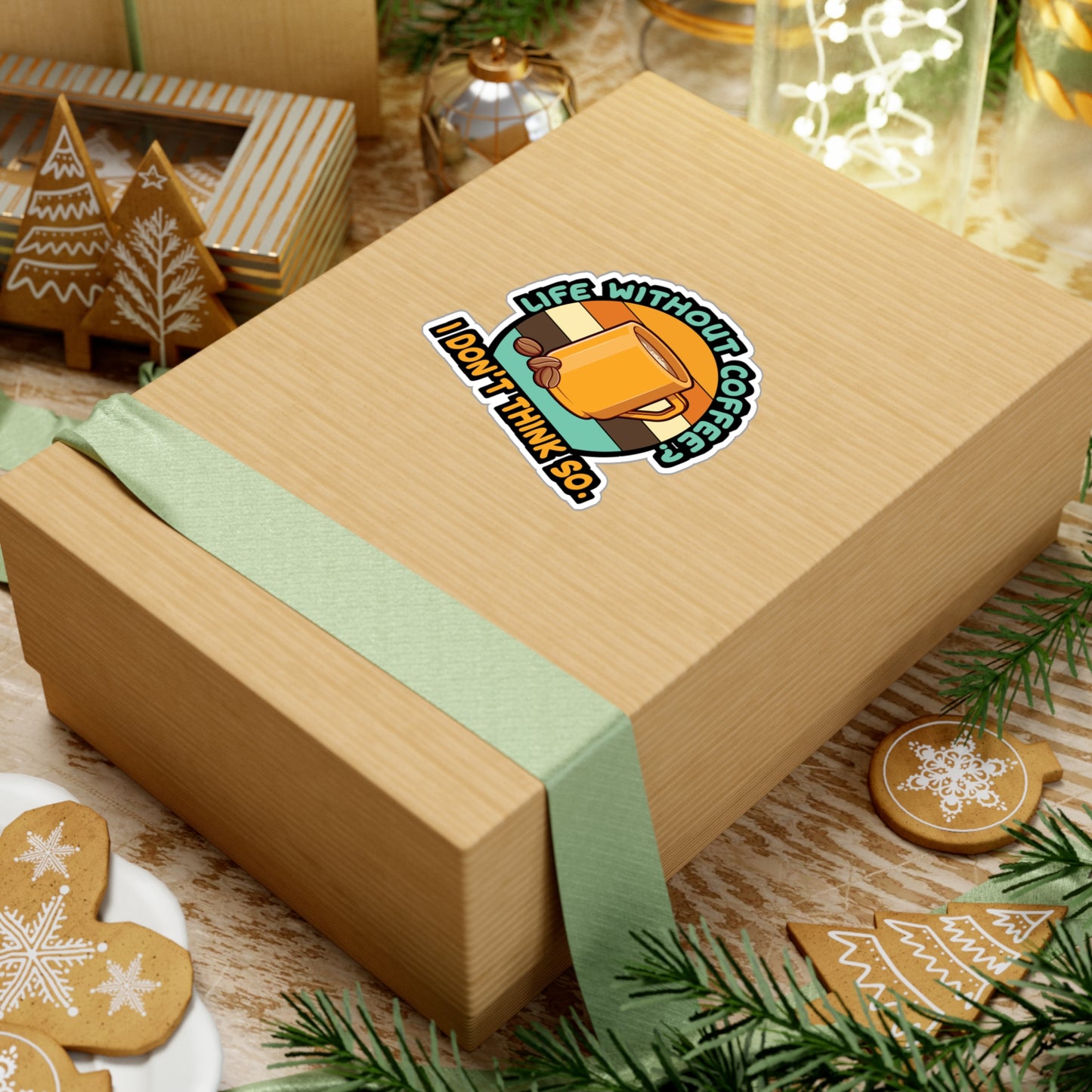 Life Without Coffee? I DonÄt think so. - Coffee Sticker for Laptop Sticker. Water Bottle Sticker, Vinyl Cappuccino Decal - Coffee Gift