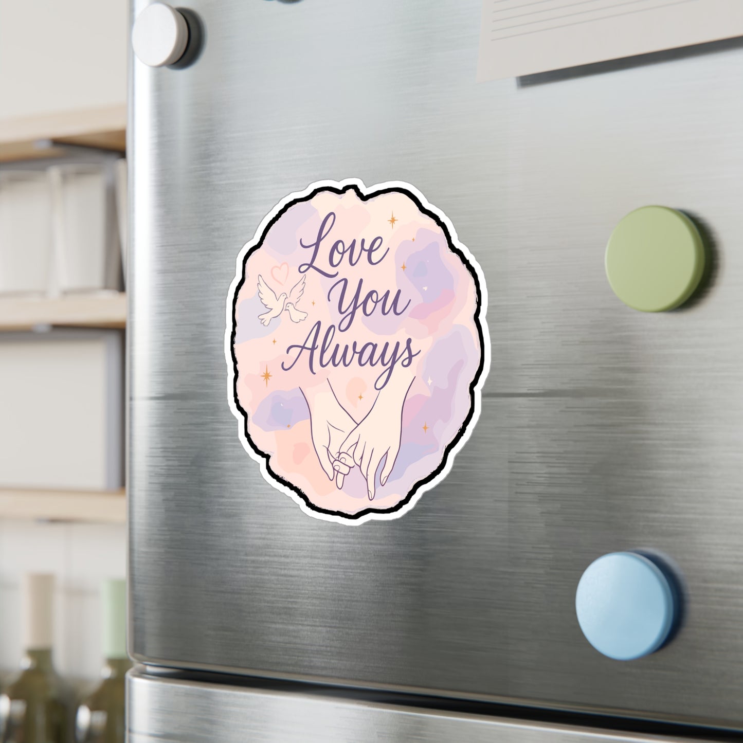 Love You Always - Romantic Art Sticker for Laptop, Water Bottle - Gift for Couples, Friends, Anniversary