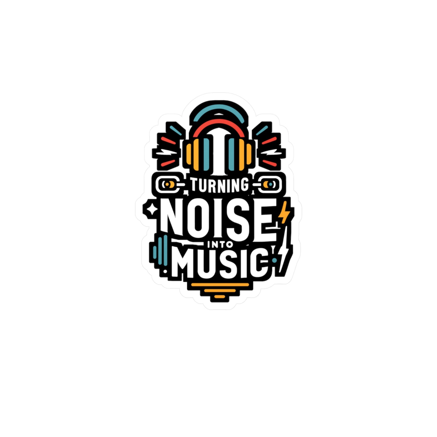 Turning noise into music - Audio-engineer Sticker for Laptop Sticker. Water Bottle Sticker, Vinyl Monitor Decal - Audio-engineer Gift