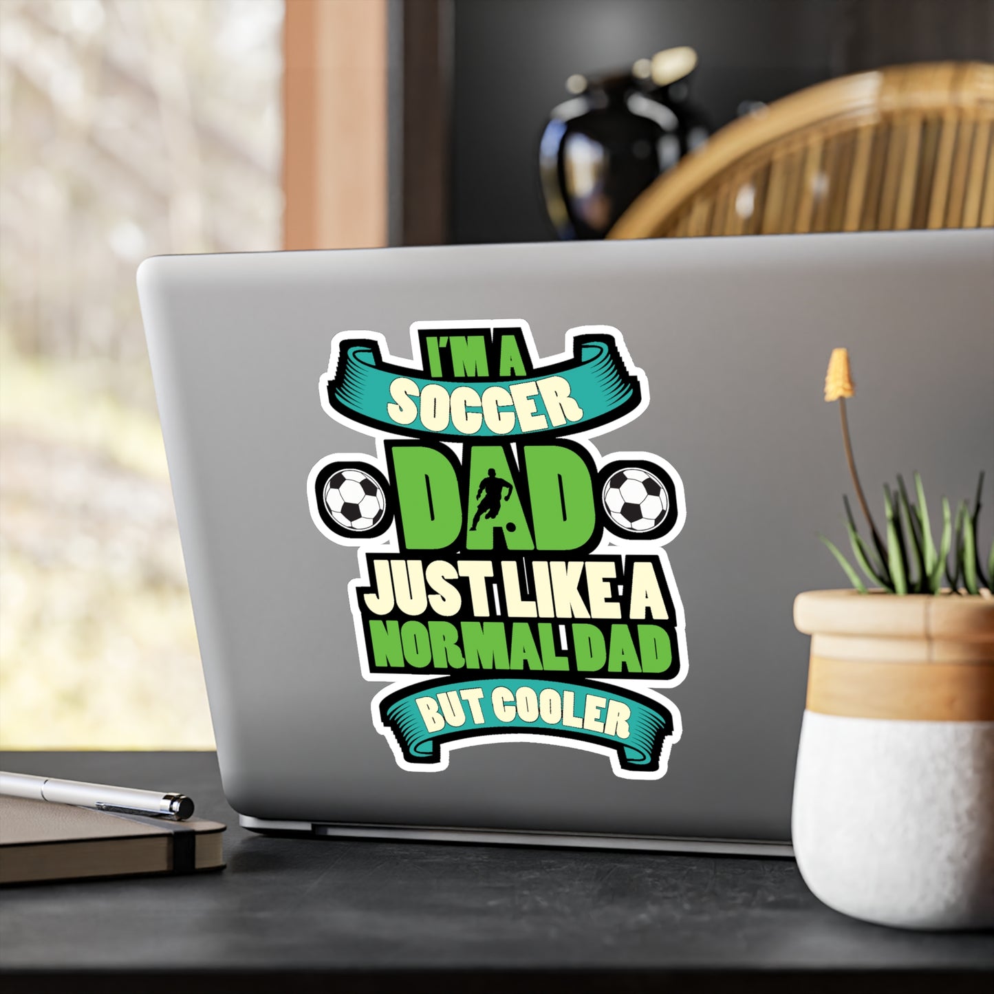 Im a soccer dad just like a normal dad but cooler - Football Sticker for Laptop Sticker. Water Bottle Sticker, Vinyl  Decal - Football Gift