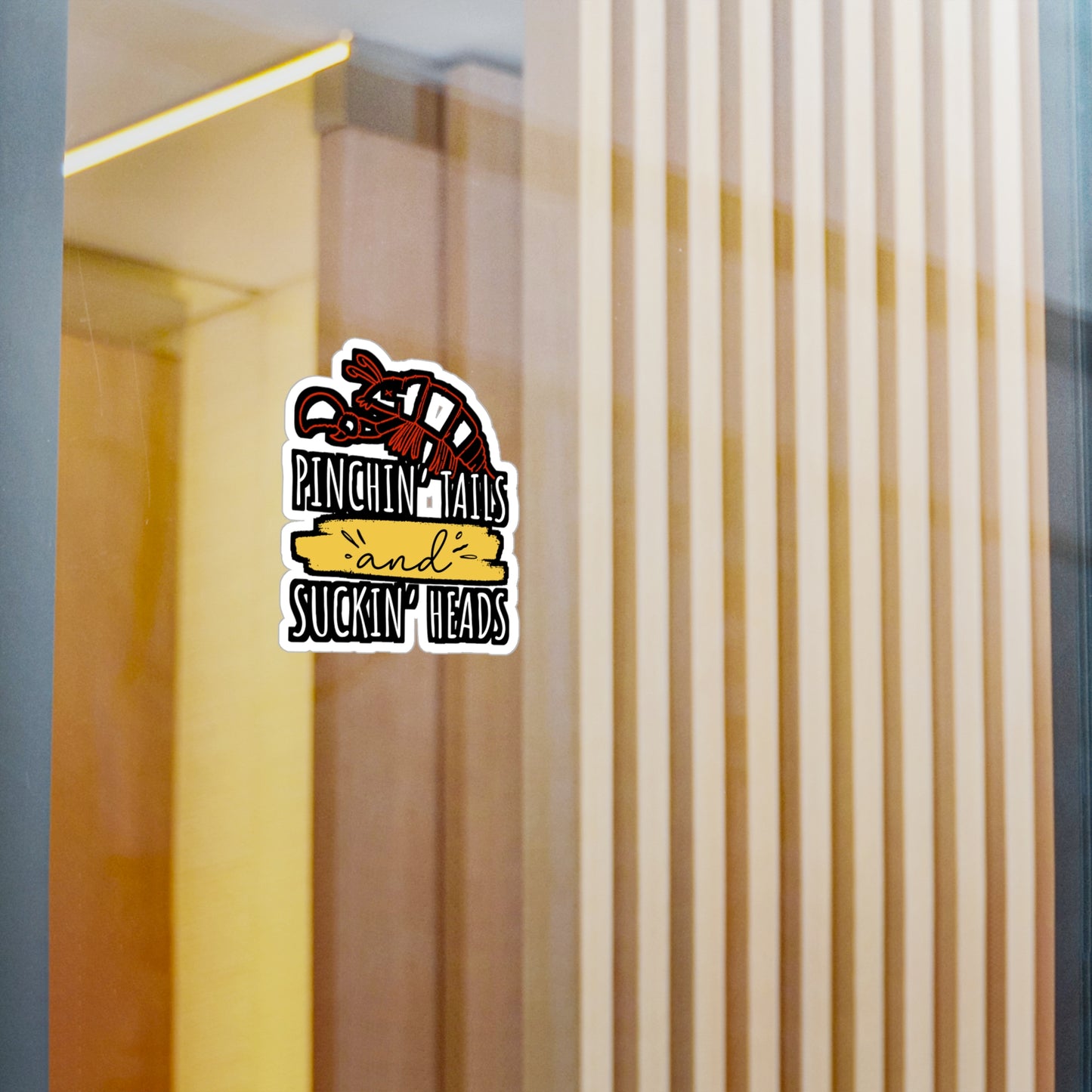 Pinchin' Tails and Suckin' Heads - Crawfish Sticker for Wall, Laptop, Window, Truck, Car Crawfish Gift Vinyl Crayfish Decal Sticker