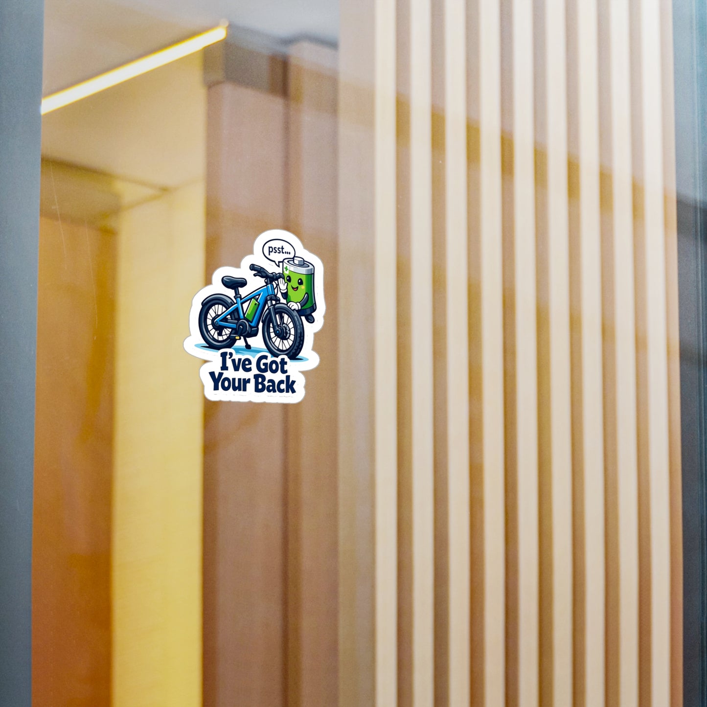 E-Bike Sticker I’ve Got Your Back | Electric Bike Decals for E Cycling E Cyclist Fans, Waterproof Vinyl for Laptop or Water Bottle