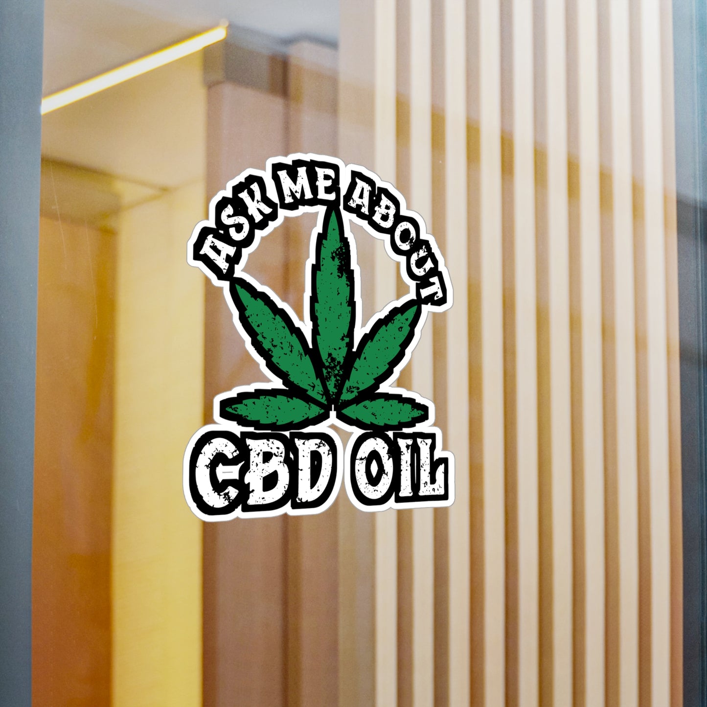 Ask Me About CBD Oil - Cbd-oil Sticker for Laptop Sticker. Water Bottle Sticker, Vinyl Cbd Decal - Cbd-oil Gift