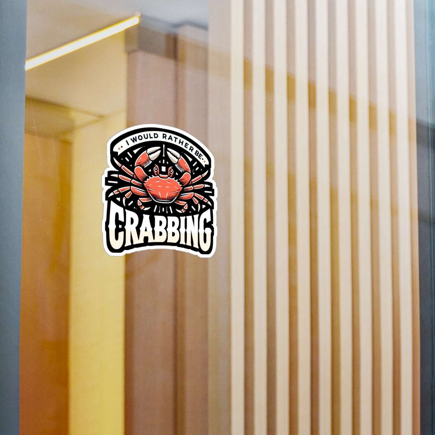 I Would Rather Be Crabbing - Crab Sticker for Laptop Sticker. Water Bottle Sticker, Vinyl Crabbing Decal - Crab Gift