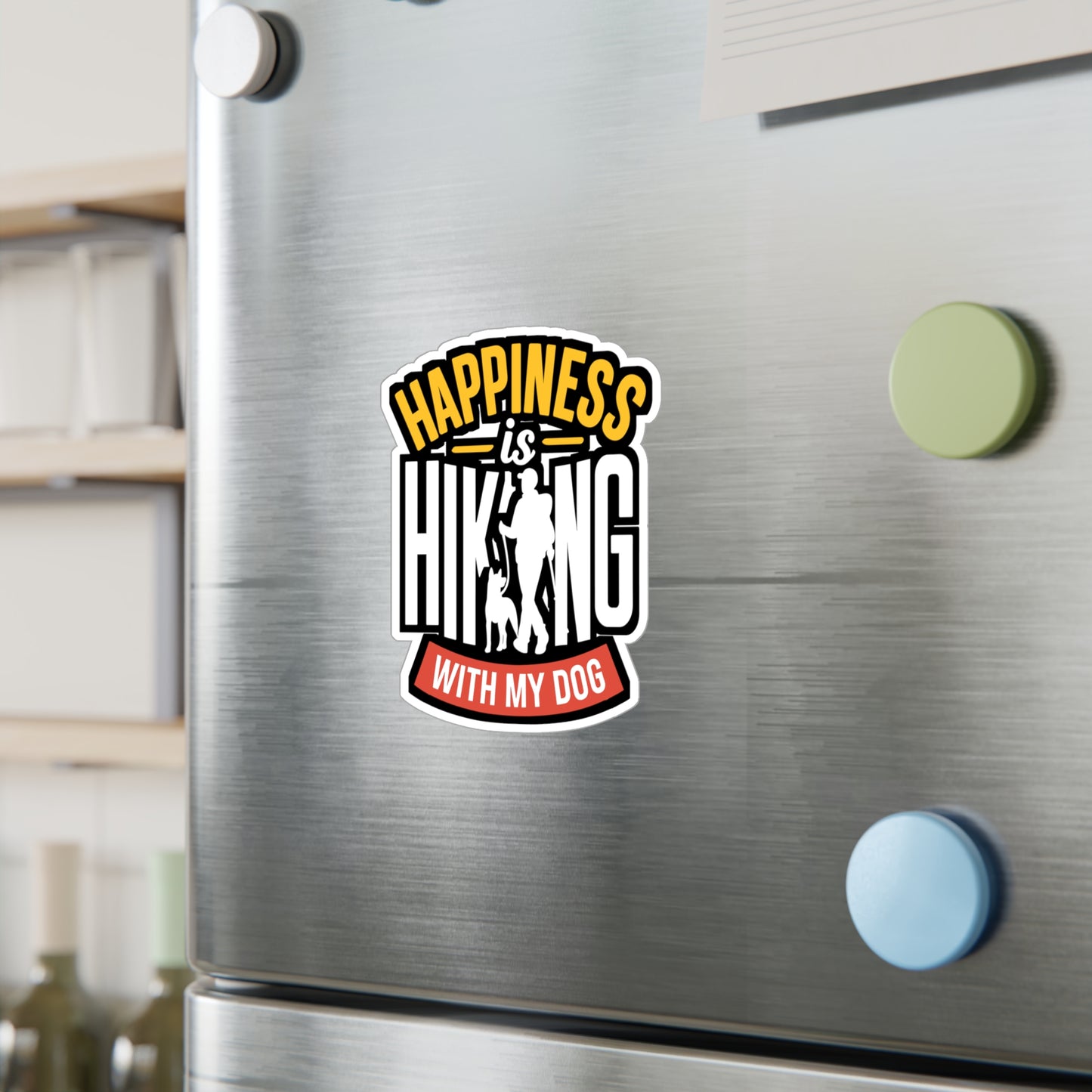 Happiness Is Hiking With My Dog - Hiking Sticker for Car Laptop Sticker. Water Bottle Sticker, Vinyl Hiker Decal - Hiking Gift