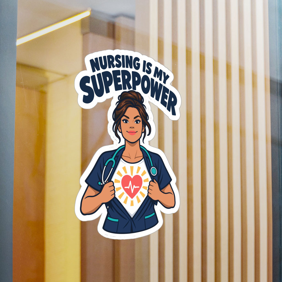 Nurse Sticker – Nursing Is My Superpower Decals for Laptop, Water Bottle, Waterproof Vinyl Gift for Nursing Student