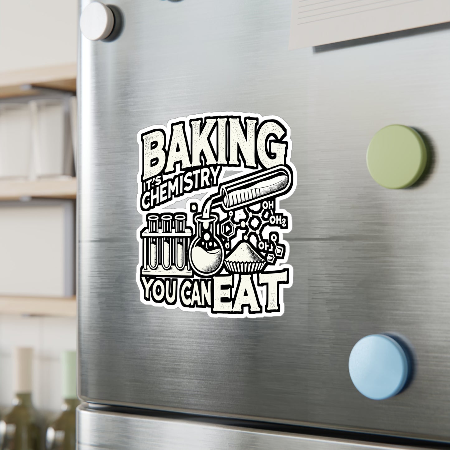 Baking - It's Chemistry You Can Eat – Vinyl Sticker for Laptop or Water Bottle | Whisk Decal, Baking Gift for Bakers