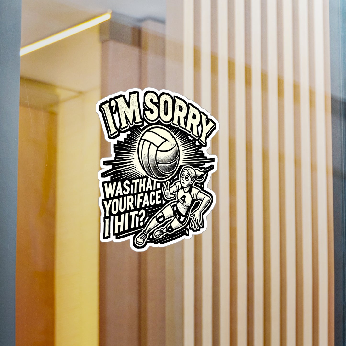 I'm Sorry Was That Your Face I Hit – Volleyball Sticker for Laptop or Water Bottle | Funny Setter Decal & Sports Gift