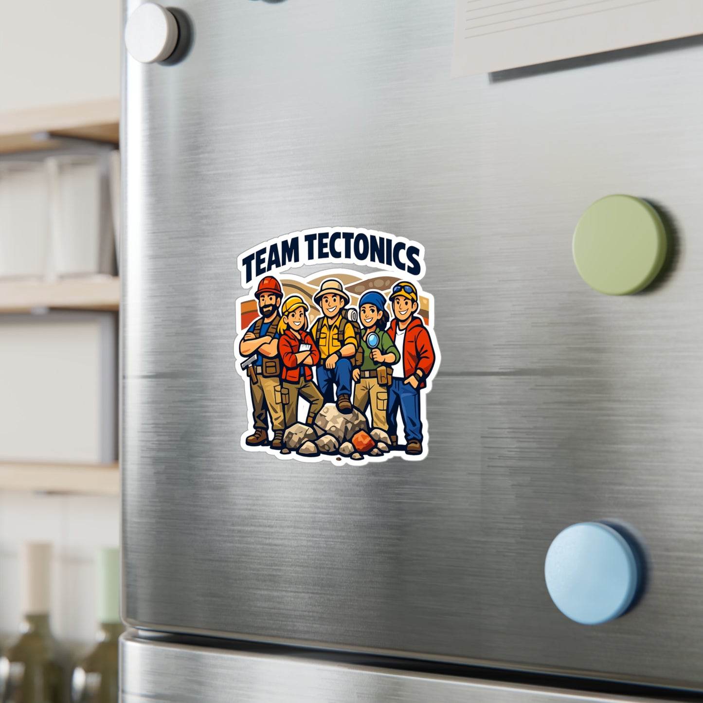 Geologie Sticker Team Tectonics – Geology Rocks & Minerals Design, Waterproof Vinyl Decals for Laptop, Water Bottle