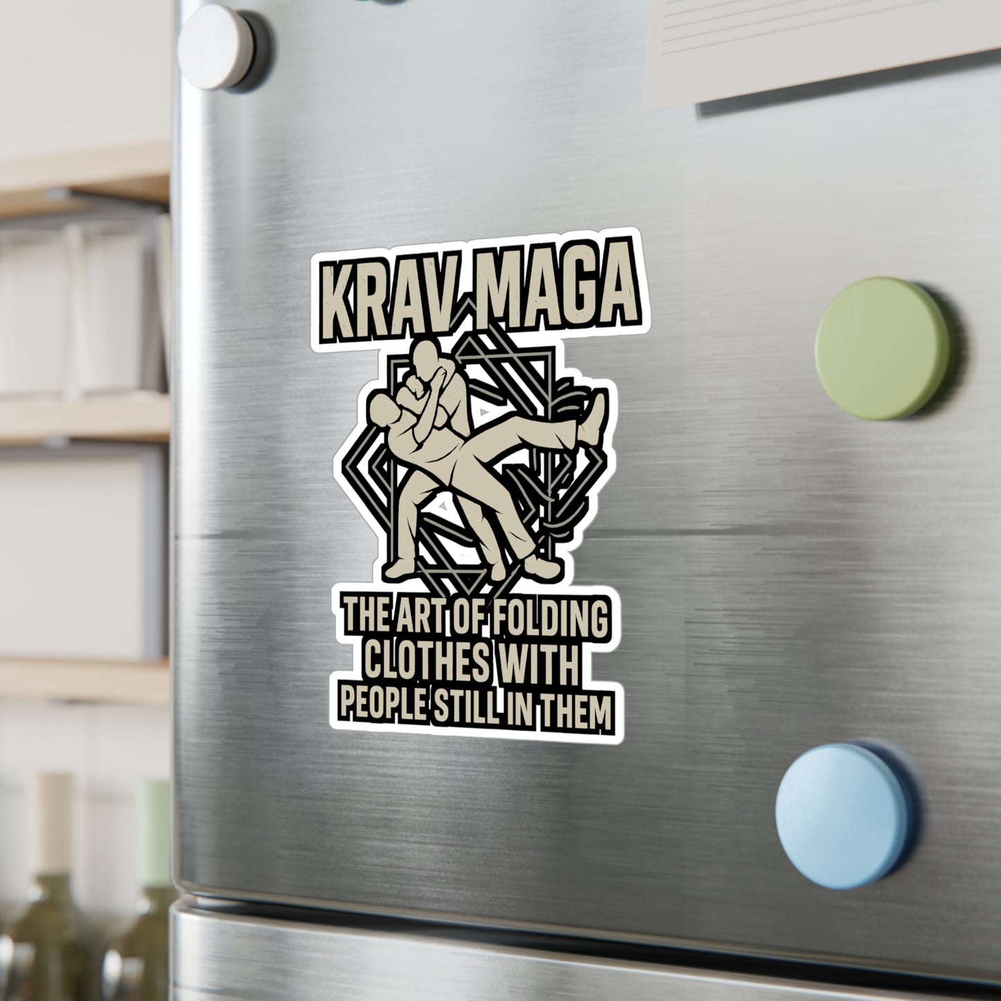 Krav Maga Sticker – Funny Martial Arts Decal for Laptop or Water Bottle, Self Defense Fitness Vinyl Stickers, Waterproof