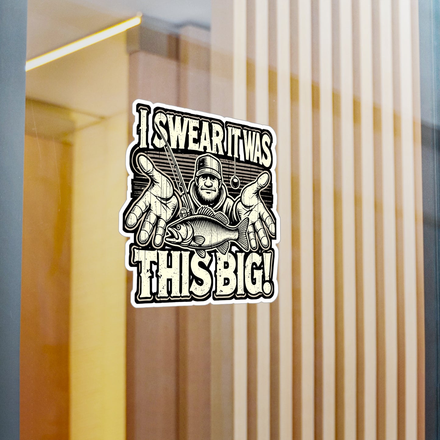 I Swear It was This Big - Fishing Sticker for Laptop Sticker. Water Bottle Sticker, Vinyl Angling Decal - Fishing Gift
