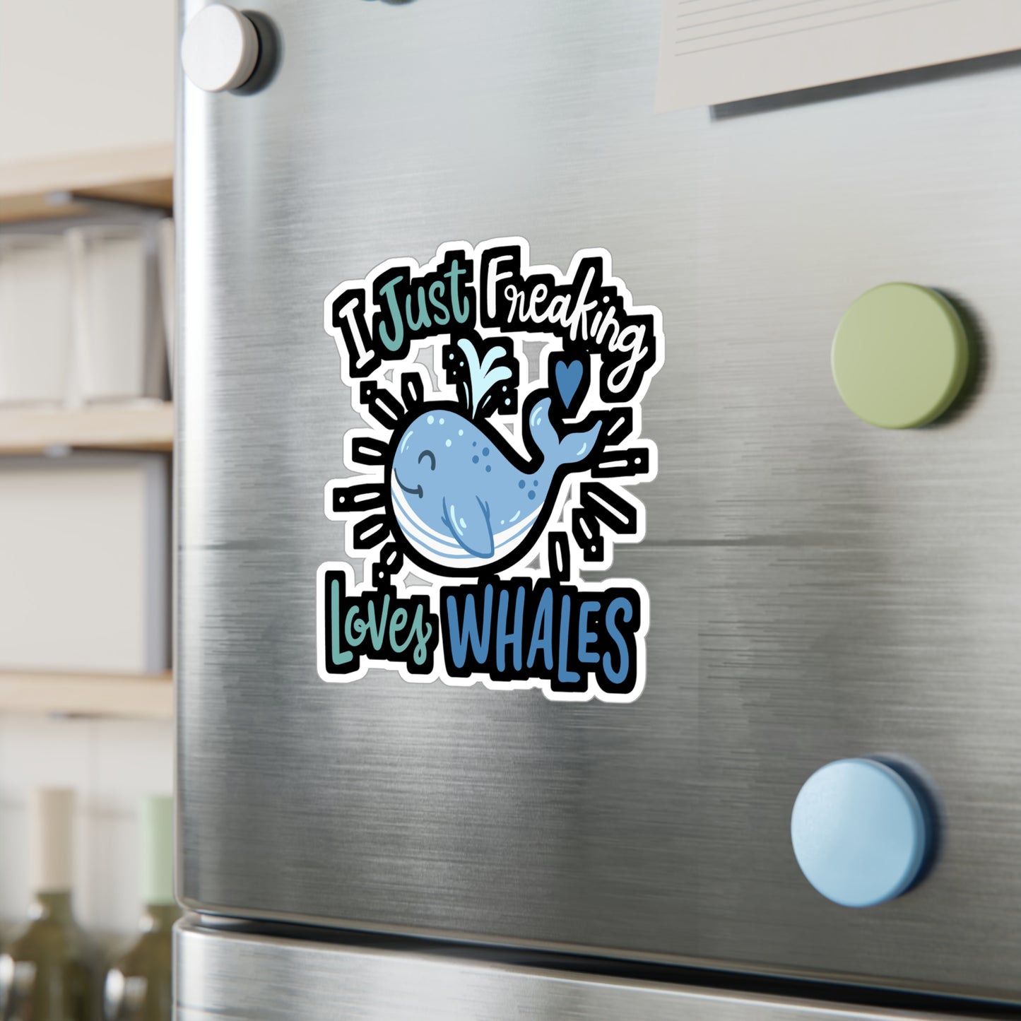 I Just Freaking Love Whales - Humpback Sticker for Laptop Sticker. Water Bottle Sticker, Vinyl Krill Decal - Humpback Gift