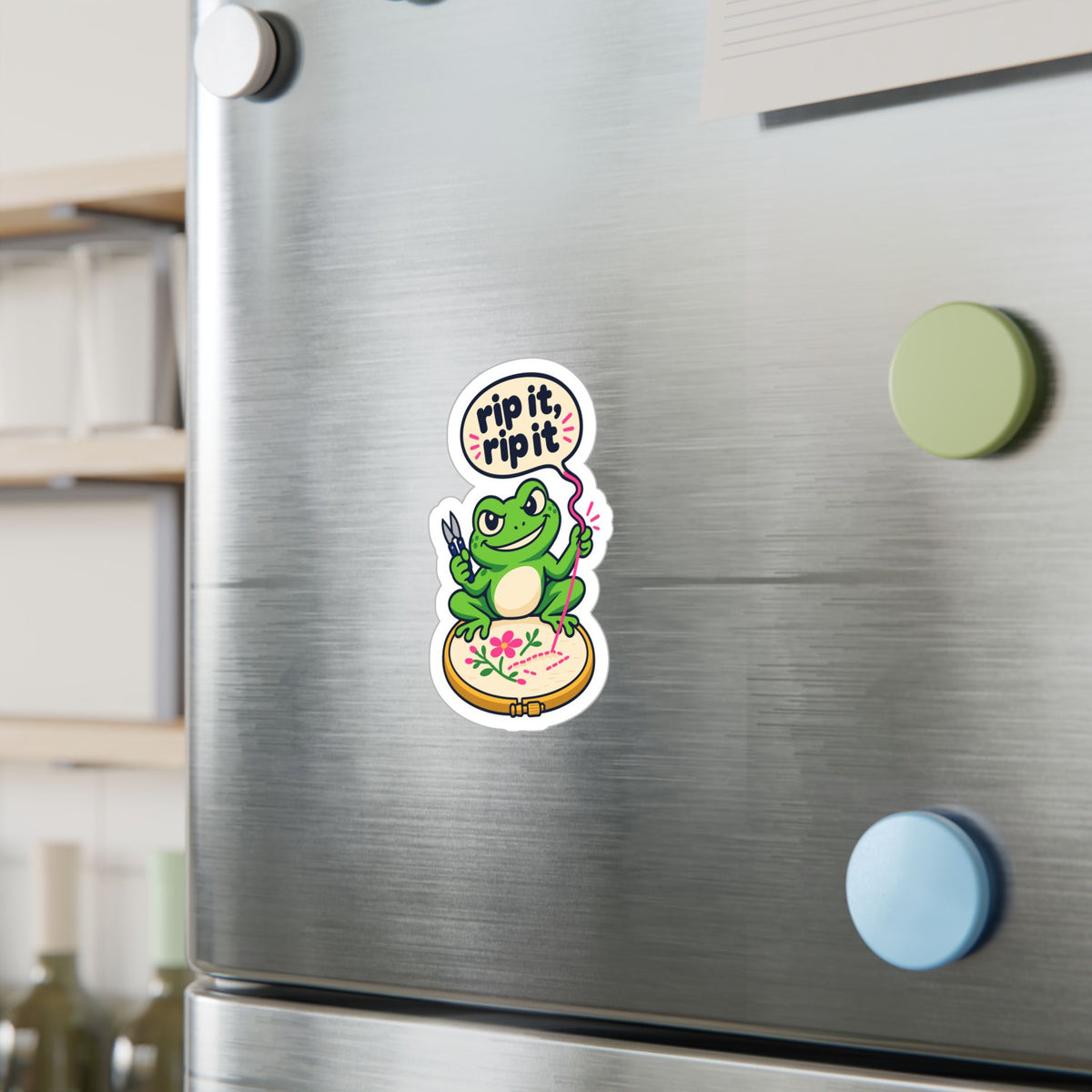 Embroidery Sticker - Rip It, Rip It Design for Needlework, Crafting and Stitching Fans, Decals for Laptop or Water Bottle