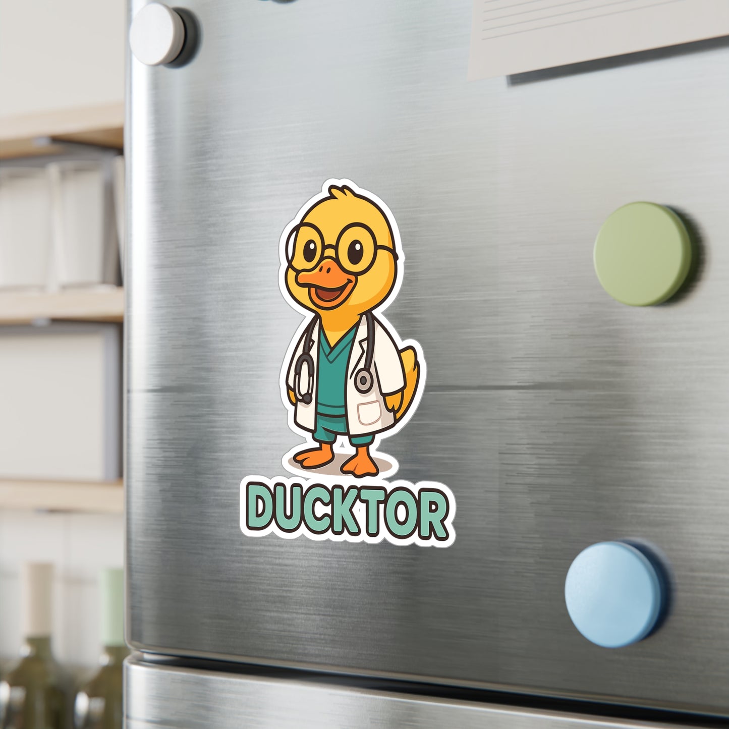 Duck Sticker – Funny Ducktor Cartoon Doctor with Stethoscope Decals, Waterproof Vinyl for Laptop, Water Bottle