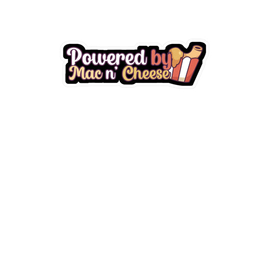 Powered by Mac n Cheese - Mac n cheese Sticker for Wall, Laptop, Window, Truck, Car Mac n cheese Gift Vinyl Mac & cheese Decal Sticker