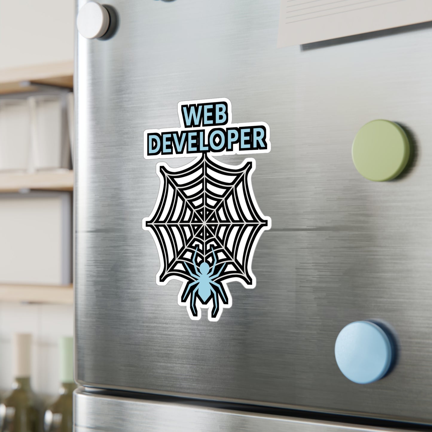 Coding Sticker – Web Developer Vinyl Decals for Laptop, Water Bottle, Programming Spider Software Gift, Waterproof Tech Accessory