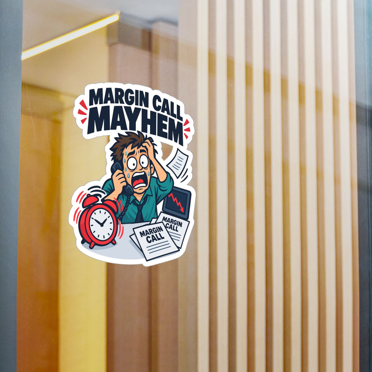 Day Trading Sticker – Margin Call Mayhem for the Forex and Stock Market Trader, Laptop & Water Bottle Decals