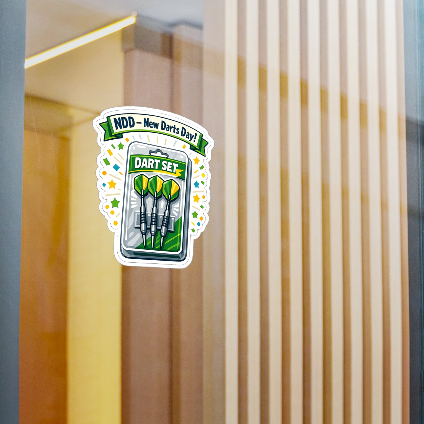 Dart Sticker NDD – New Darts Day! Funny Drinking Team Design, Vinyl Waterproof Decals for Laptop, Water Bottle, Dartboard Arrow Fans