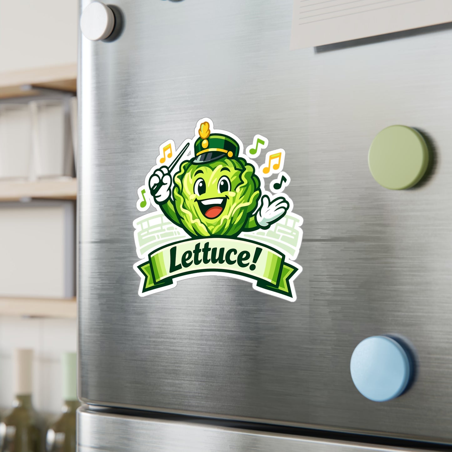 Marching Band Sticker Lettuce! Funny Drummer Band Director Mellophone Vinyl Waterproof Decals for Laptop Water Bottle