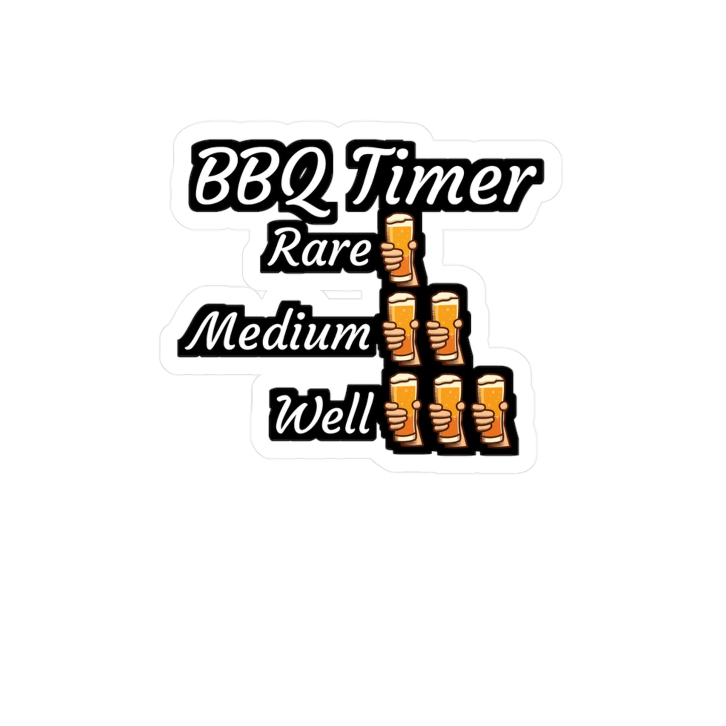 BBQ Timer - Meat Sticker for Wall, Laptop, Window, Truck, Car Meat Gift Vinyl Steak Decal Sticker