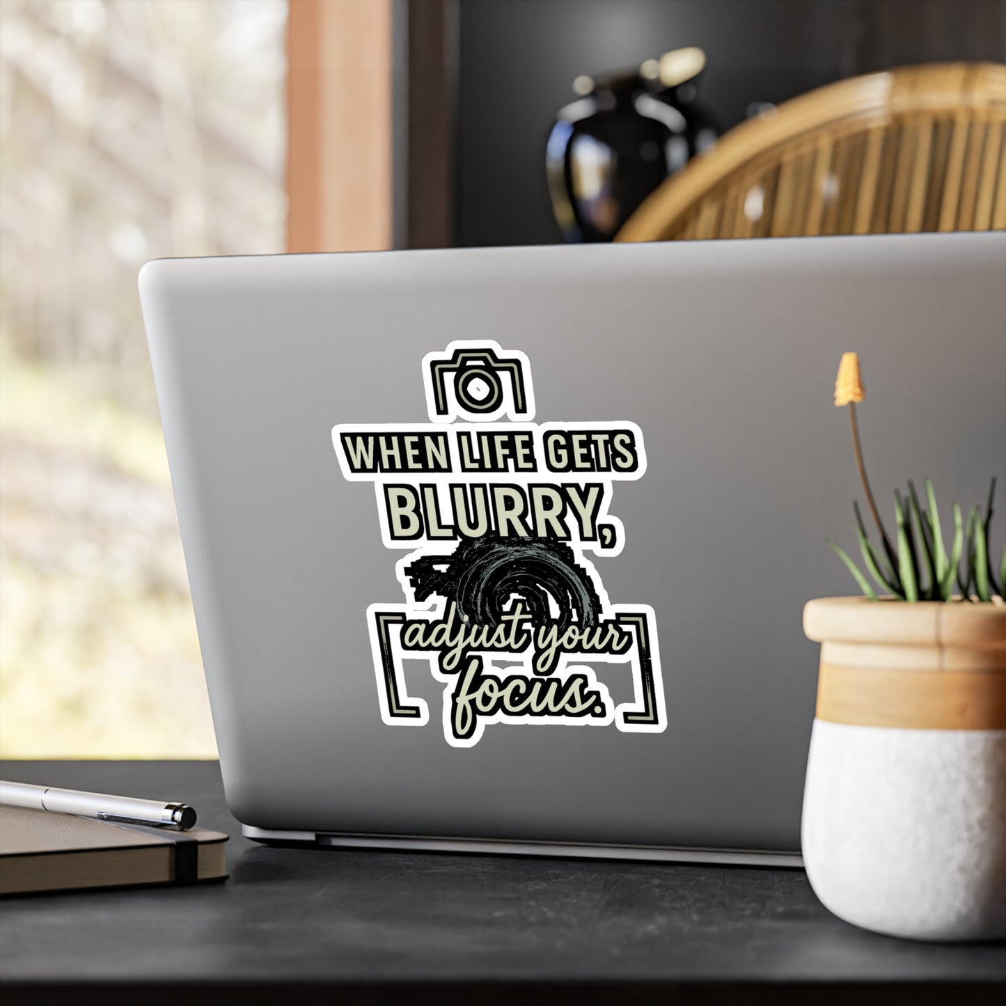 Photography Sticker – "When Life Gets Blurry, Adjust Your Focus" Decals for Laptop, Water Bottle, Waterproof Vinyl, Perfect Photographer Gift, Picture & Image Accessory