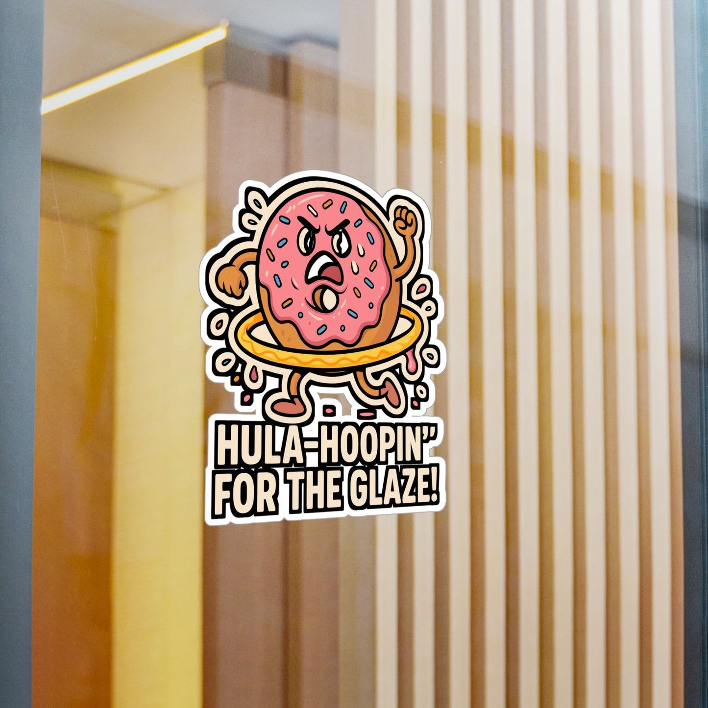 Hula-hoopin’ for the glaze - Fitness Sticker for Laptop, Water Bottle - Fun Gift Idea for Active Women & Teens