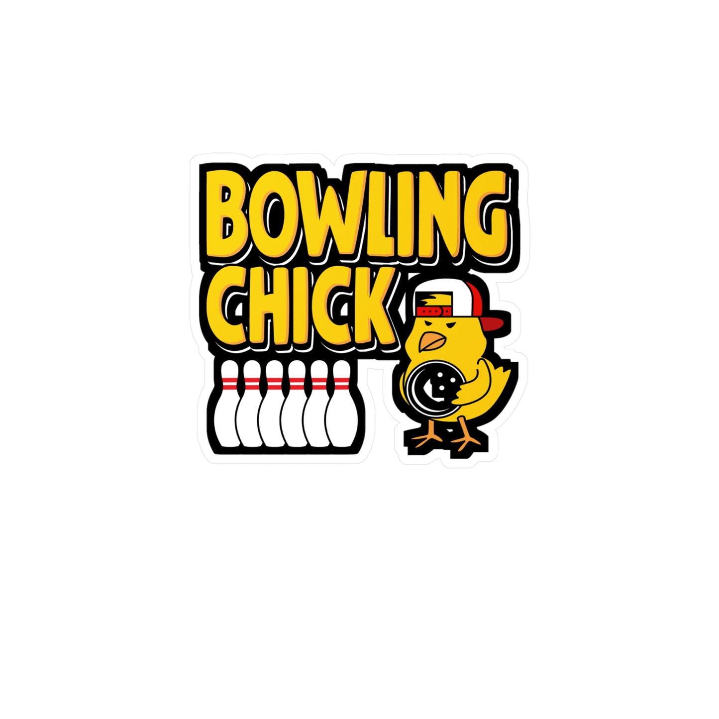 Bowling Chick - Bowling Sticker for Car Window Laptop Sticker. Water Bottle Sticker, Vinyl Ten-pin Decal, Spare Sticker - Bowling Gift