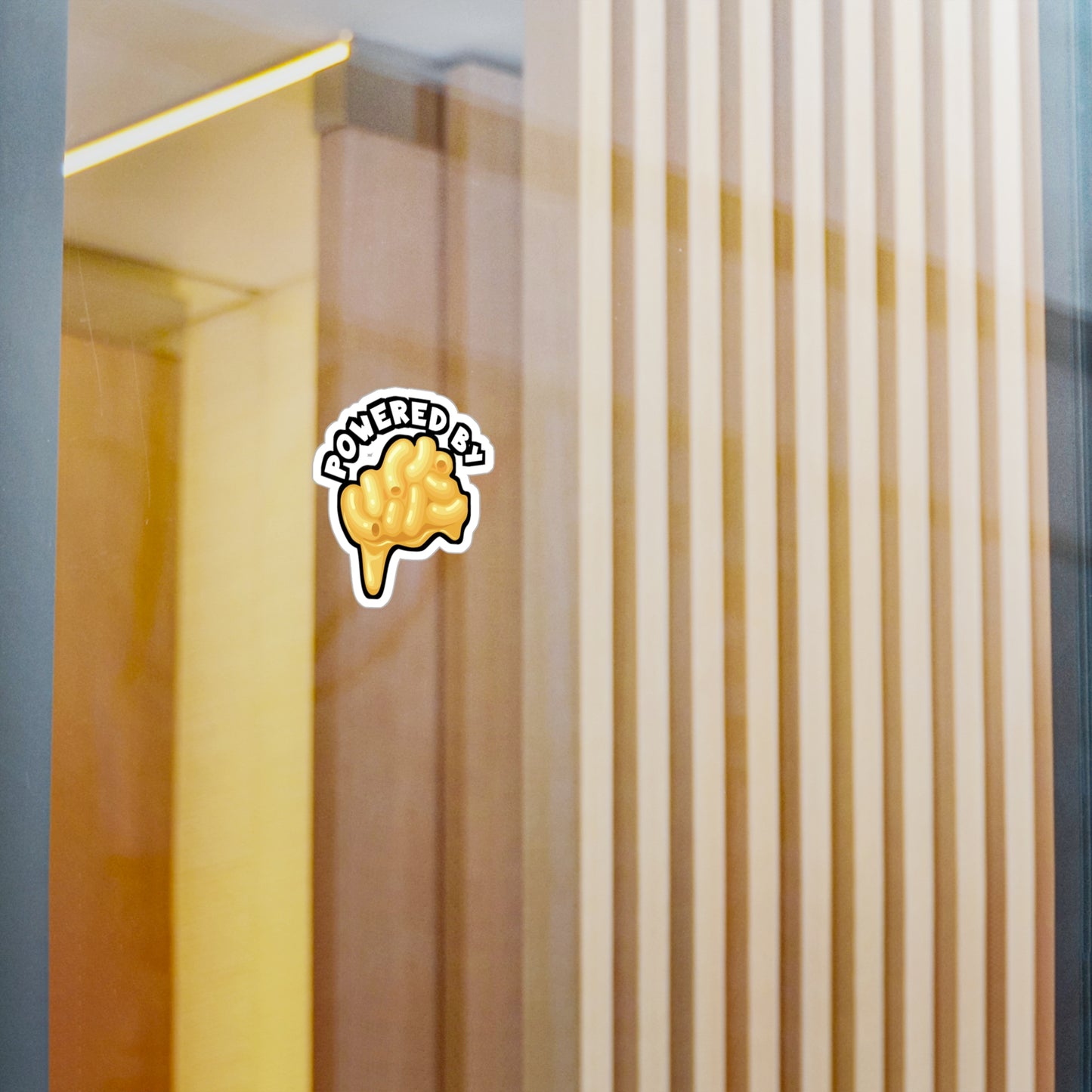 Powered by Mac & Cheese - Macaroni Sticker for Laptop Sticker. Water Bottle Sticker, Vinyl Mac Decal - Macaroni Gift