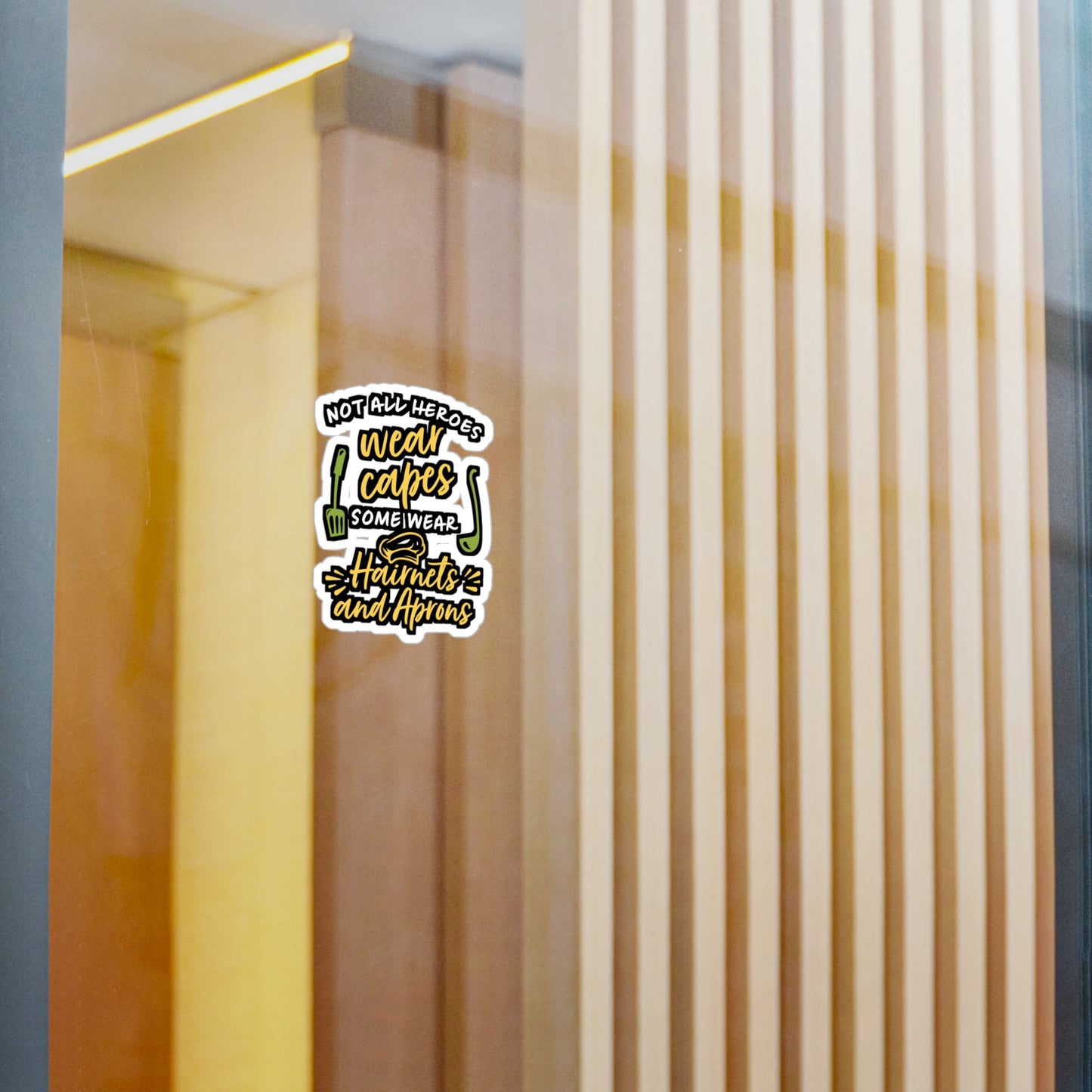 Not All Heroes Wear Capes Some Wear Hairnet And Aprons | Lunch lady Sticker | Lunch Decals | Lunch lady Gift