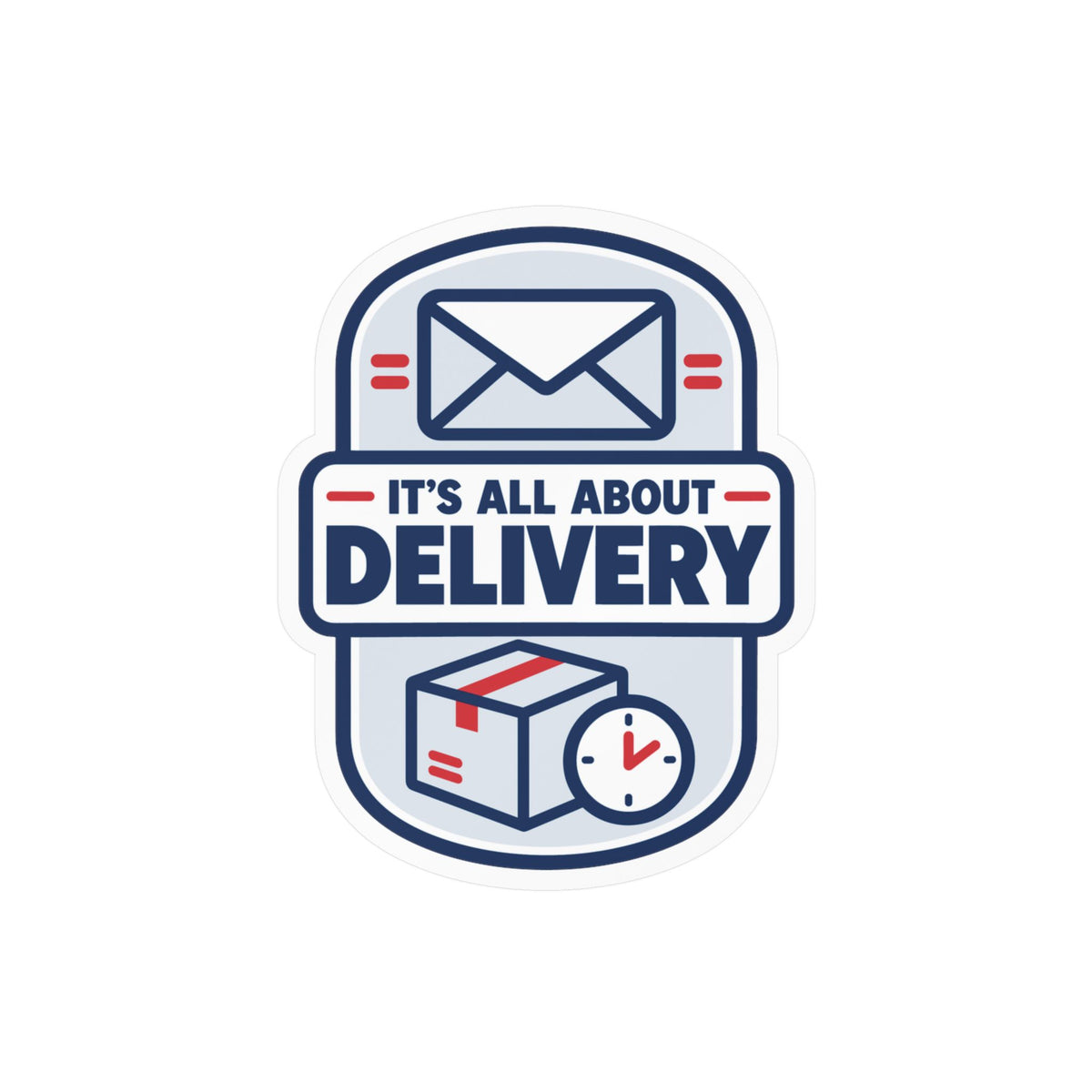 Postal Worker Sticker, It's All About Delivery Decals for Mailbox, Laptop, Waterproof Vinyl Rural Carrier Gift