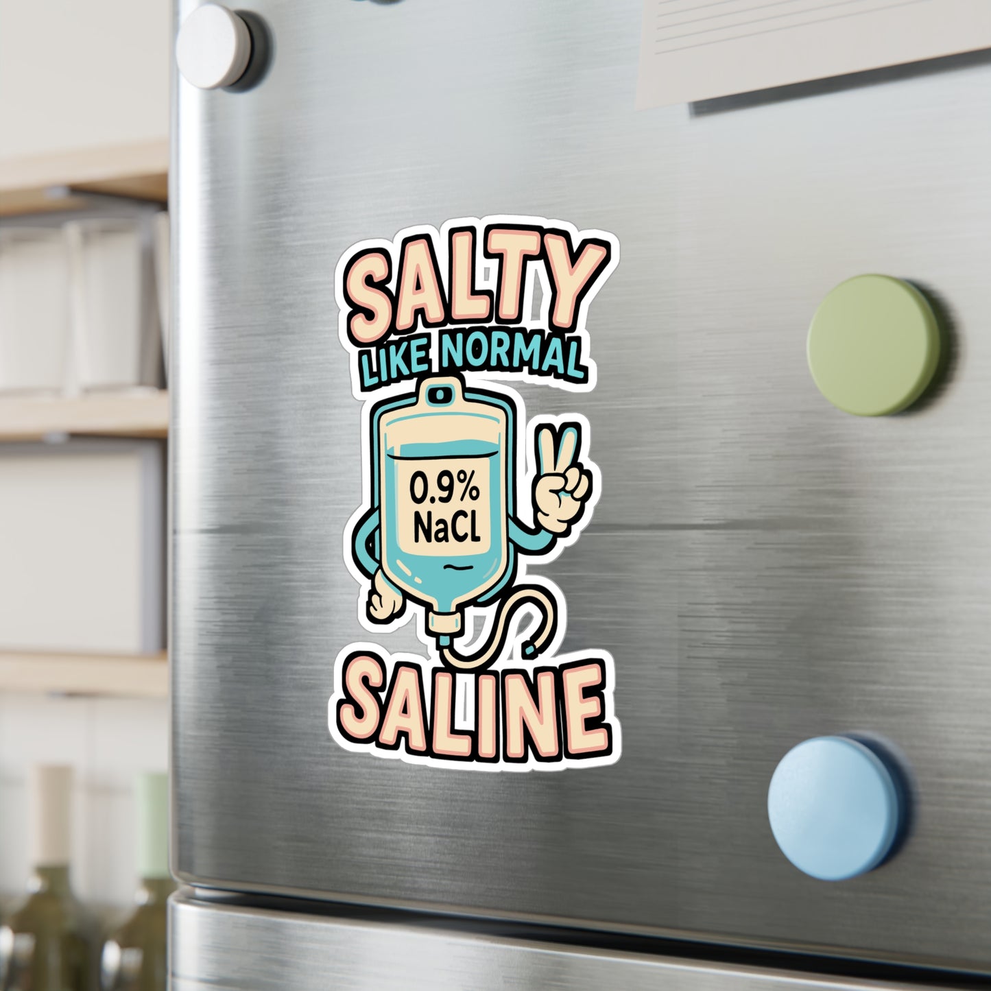 Salty Like Normal Saline – Funny Nurse Sticker for Laptop, Car, or Water Bottle | Vinyl Medical Decal, Nurse Gift