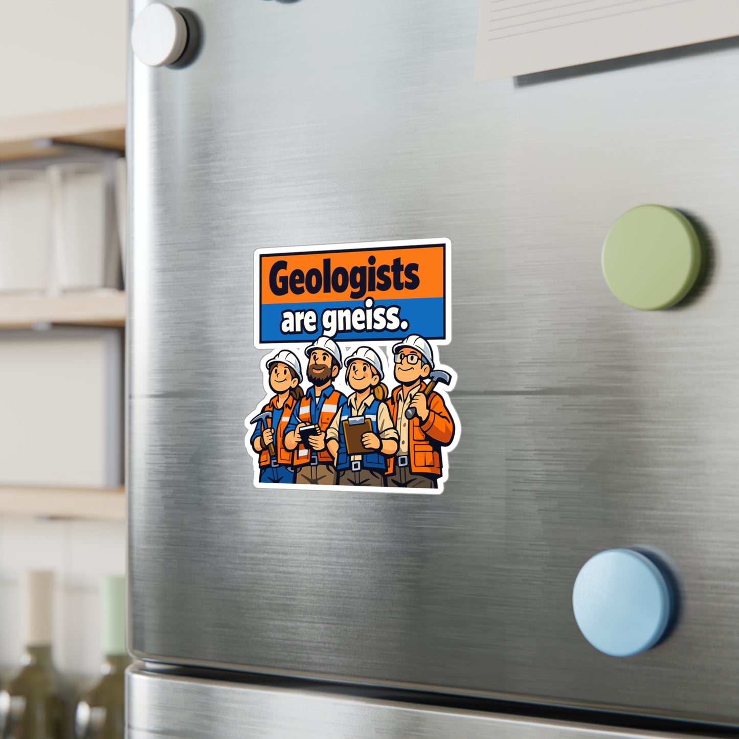Geologie Sticker Funny “Geologists are gneiss” geology rocks minerals tectonics vinyl sticker decals waterproof for laptop water bottle