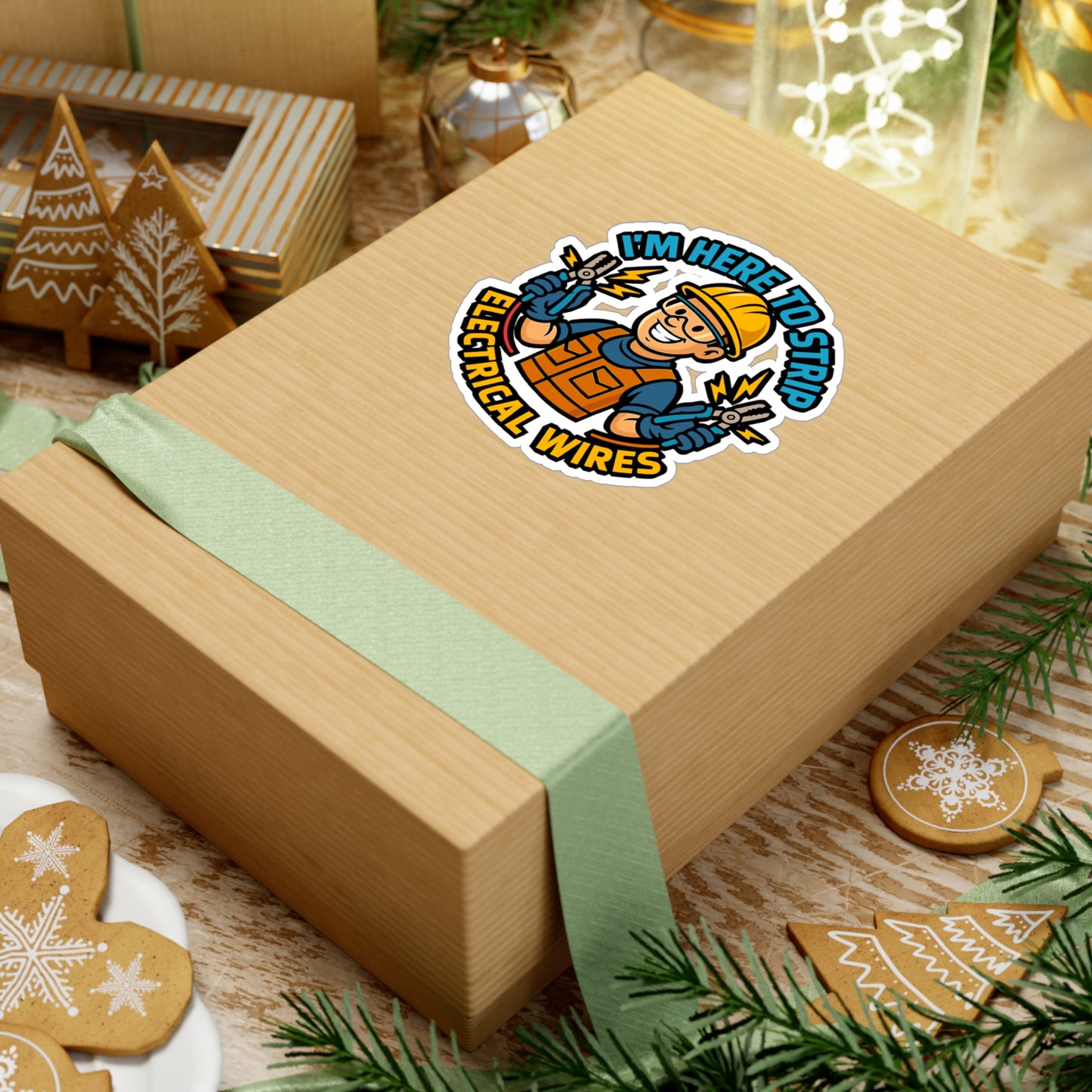 Electrician Sticker – "I'm Here To Strip Electrical Wires" Vinyl Decal, Funny Wire Stripper Gift, Waterproof, for Laptop, Tool Box