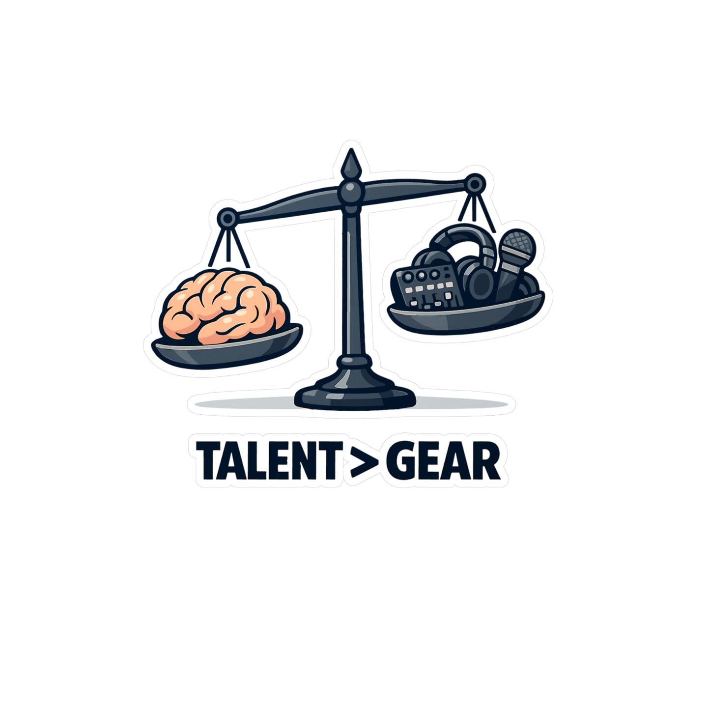 Audio Engineer Sticker Talent > Gear – Waterproof Vinyl Decals for Laptop or Water Bottle, Funny Sound Engineer Audio Technician Monitor Design