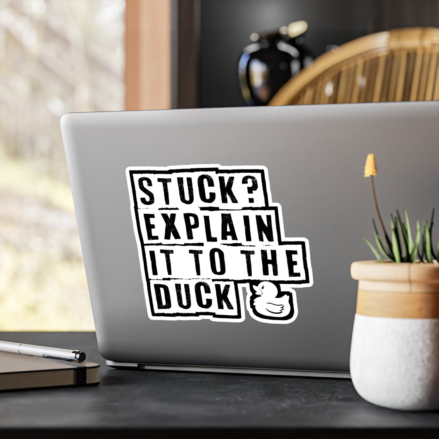 Explain it to the Duck - Quack Sticker for Laptop Sticker. Water Bottle Sticker, Vinyl Rubber duck Decal - Quack Gift