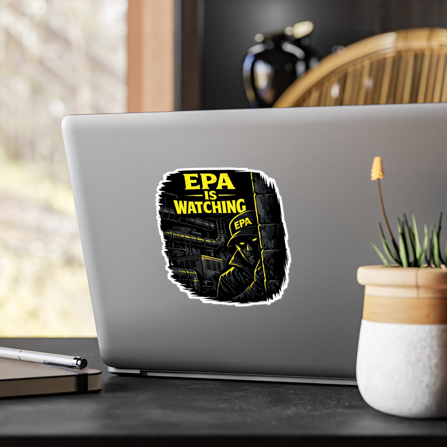 HVAC technician Sticker EPA is watching Funny HVAC Decals for Wife or Girlfriend Waterproof Vinyl for Laptop Water Bottle